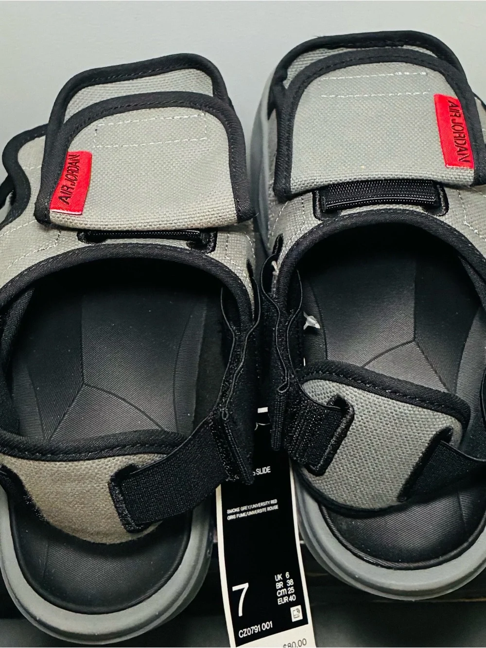 Nike Air Jordan slide Smokey gray and red men’s 7